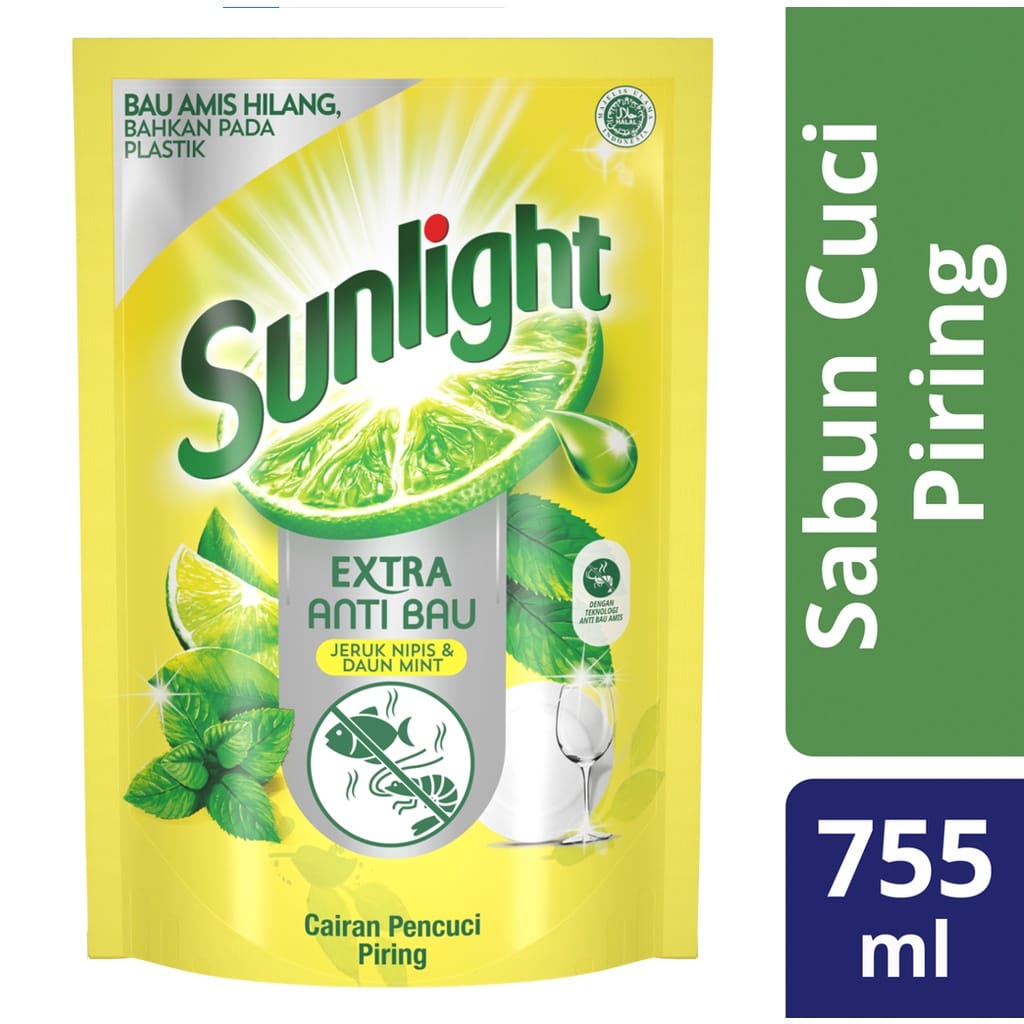 SUNLIGHT EXTRA ANTI BAU JERUK NIPIS DAN MINT 755 ML