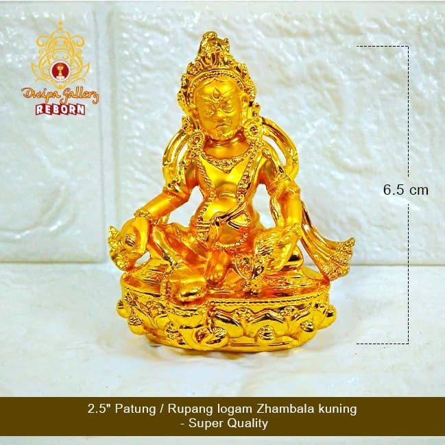 2.5&quot; Patung/ Rupang Logam Yellow Zhambala - Super Quality