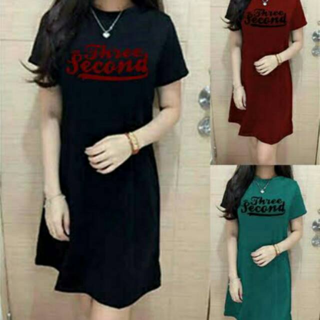 DRESS TIGA DETIK /BAJU WANITA MODEL KINI