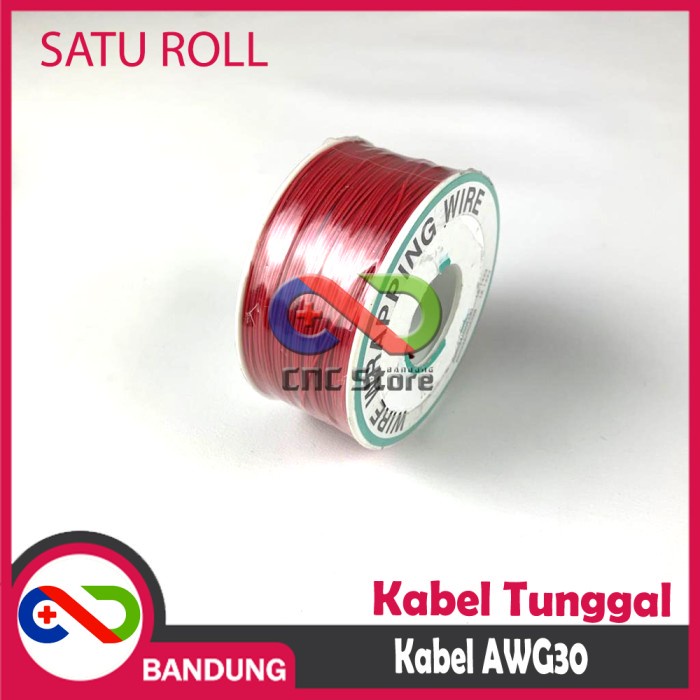 KABEL JUMPER TUNGGAL AWG30 RED FOR BREADBOARD PER SATU ROLL