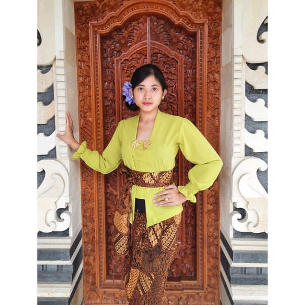 sale Kebaya Bali kebaya jadi motif lengan Aladin-Hijau muda