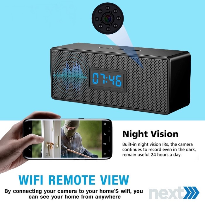 Ip Camera - Bluetooth Speaker Hidden Camera Wifi HD 1080P Night Vision-1