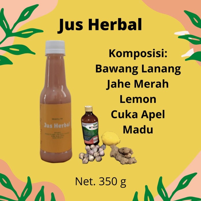 

Jus Herbal Sano Diet Bawang Tunggal Lemon Jahe Merah Cuka Apel Madu