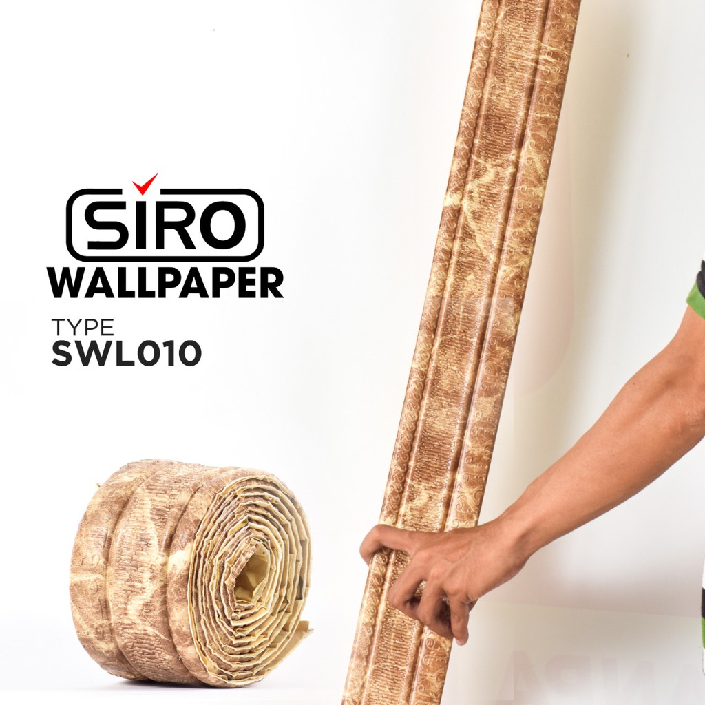 LIST BORDER FOAM 3D LIS WALLPAPER BORDER STICKER-SWL10-MARMER COKLAT