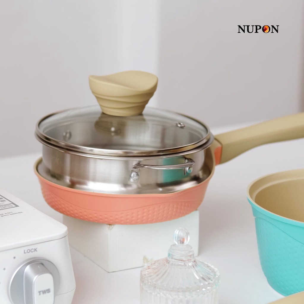 NUPON Haneul Mini Set Pan Baby Cookware 16cm include Stainless Steel Steamer- Panci Bayi Nupon Haneul Series