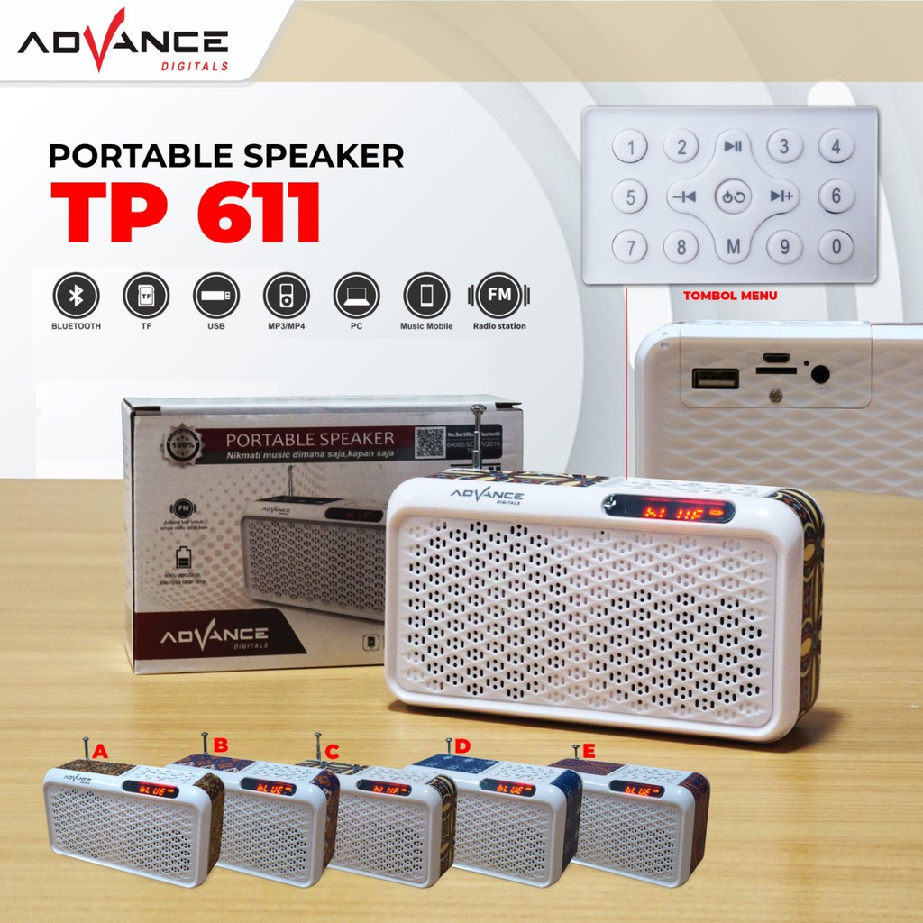 Speaker Portable Bluetooth TP611 Advance (support Murottal)