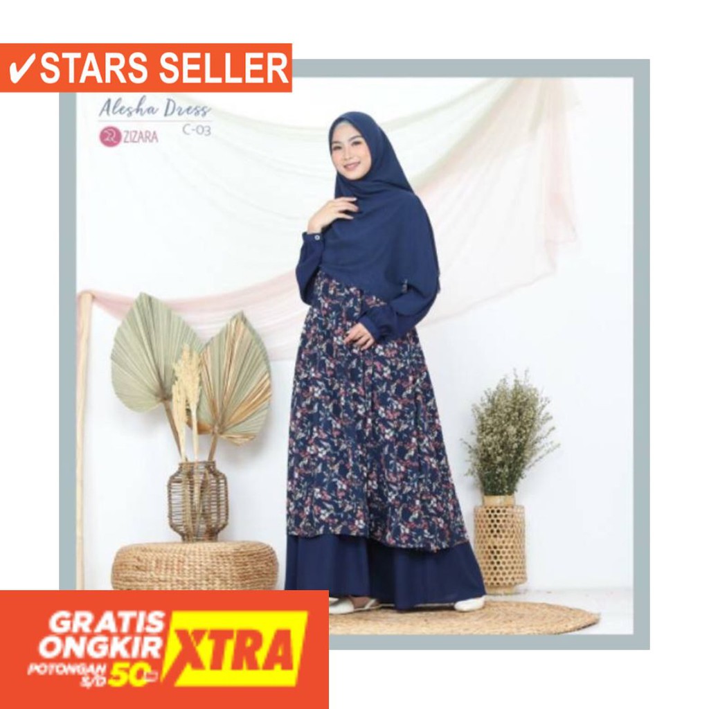 BAJU LEBARAN PAKAIAN MUSLIMAH SYARI BERGO BALOTELI / ALESHA DRESS BY ZIZARA