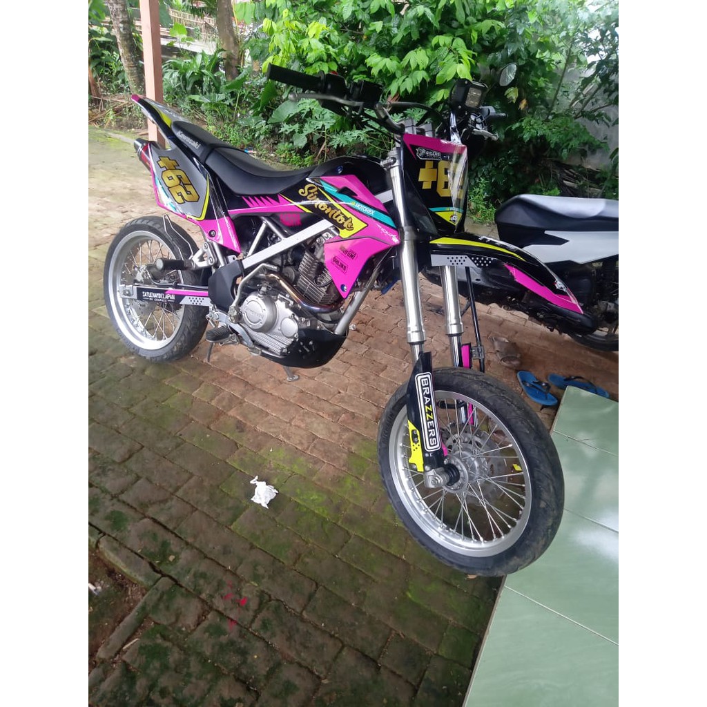 Jual Decal Stiker Custom Klx Bf Pink Hitam Indonesia Shopee Indonesia