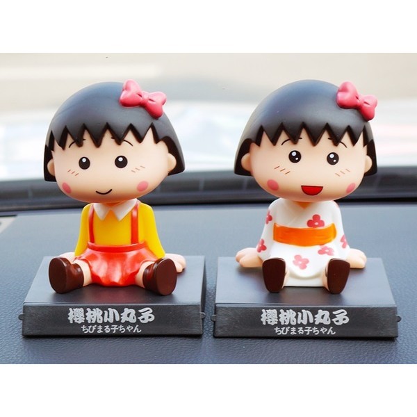 Boneka Figure Miniatur Pajangan Goyang Kepala Shake Head Mobil Chibi Maruko Chan