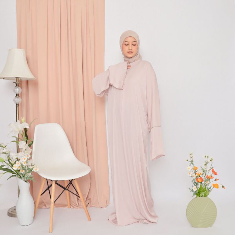 MUKENA ABAYA PERWINKLE / SATIN - Mukena Abaya Traveling Premium