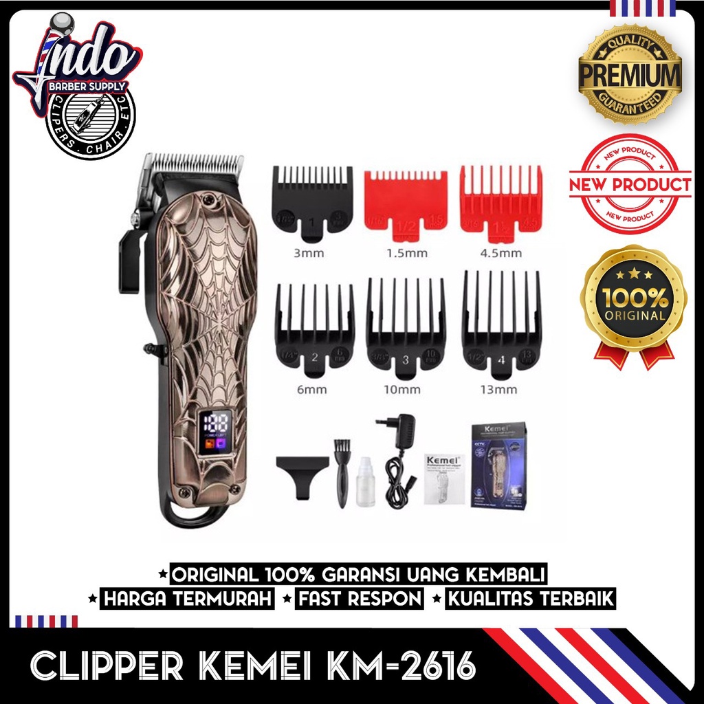 Kemei 2616 metal fade hair clipper profesional kemei km 2616 cukur / Clipper Spiderman