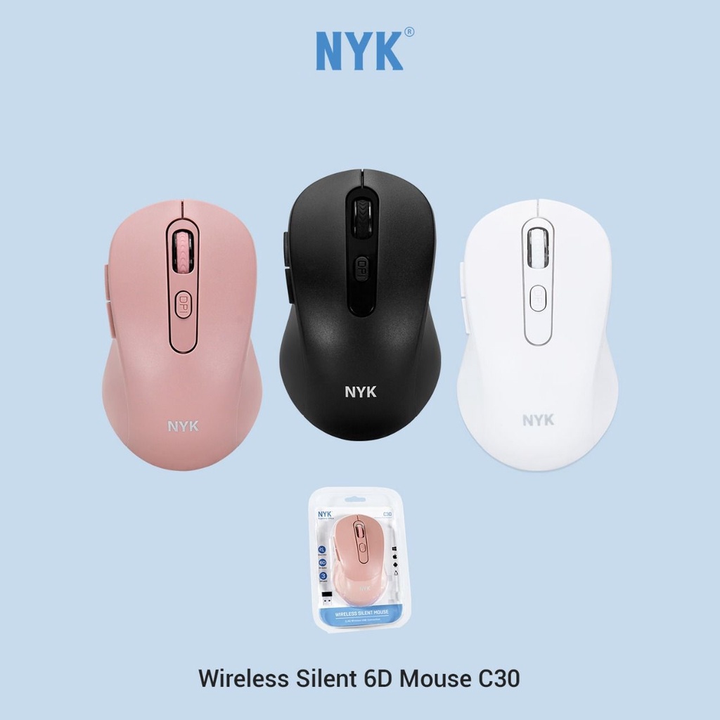 Mouse Wireless NYK C30 2.4Ghz Silent Mouse 6D