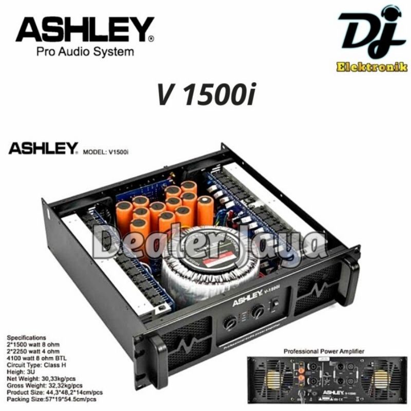Power Amplifier Ashley V 1500i / V1500i - 2 channel