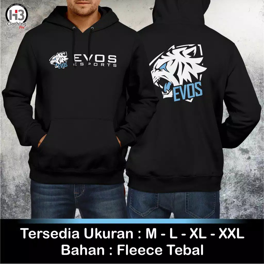Jaket Swater Hoodie EVOS ESPORT / Hoodie EVOS ESPORT GAMES Terbaru 2021 Anak & Dewasa