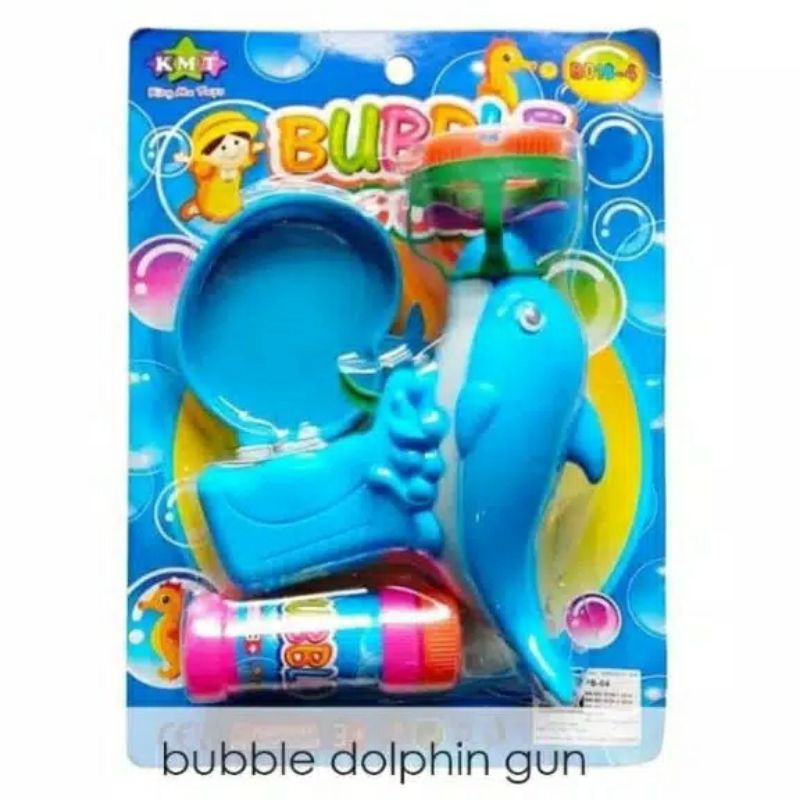 ( 6 mata ) Bubble Gun Balon Gelembung Sabun Dolphin Mainan Anak / bubble dolphin gun