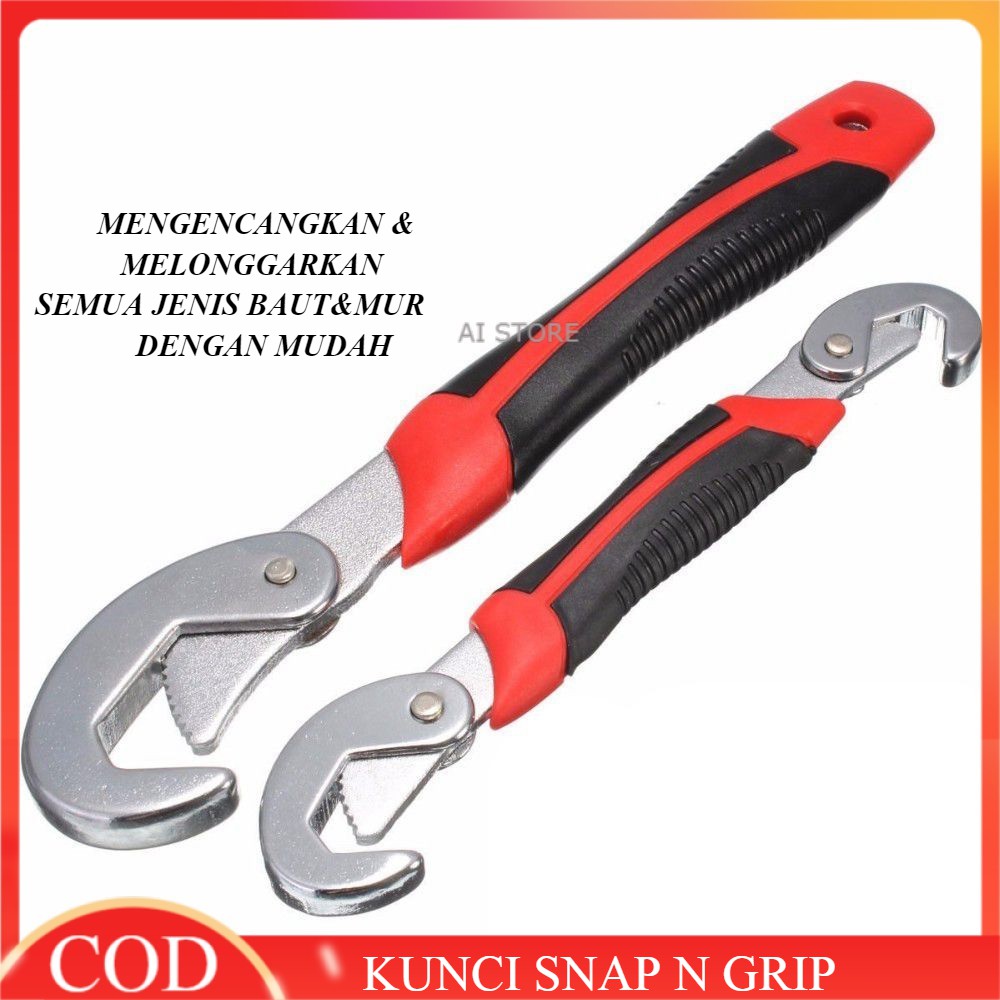 Alat Pertukangan Kunci Inggris Snap N Grip Kunci Serbaguna Efisien Pengencang Baut 2 Pcs