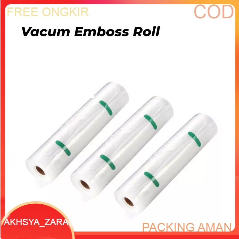 Vacuum Makanan EMBOSS ROLL CLEAR Plastik Vakum BINTIK BENING PREMIUM