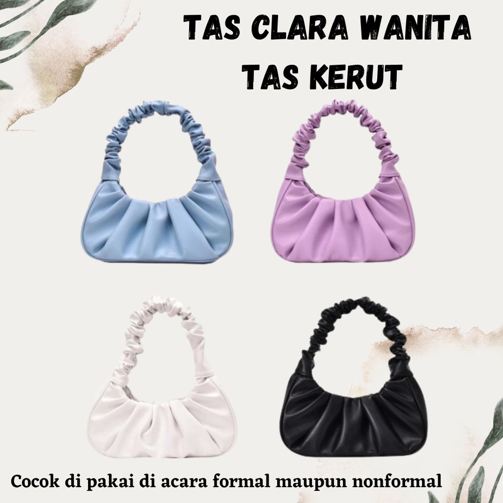 TERLARIS!!! Tas Clara Wanita Tas Kerut Shoulder Bag Vintage Bag Korea Fashion