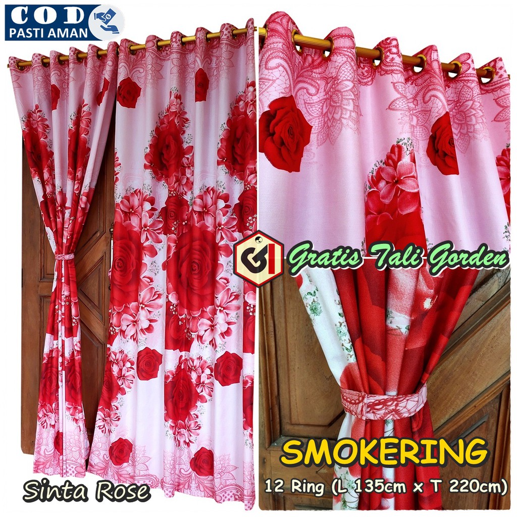Gorden Pintu Hordeng Jendela Smokering 12 Lubang Ukuran Gorden Pintu Hordeng Jendela Smokering 12 Lubang Ukuran