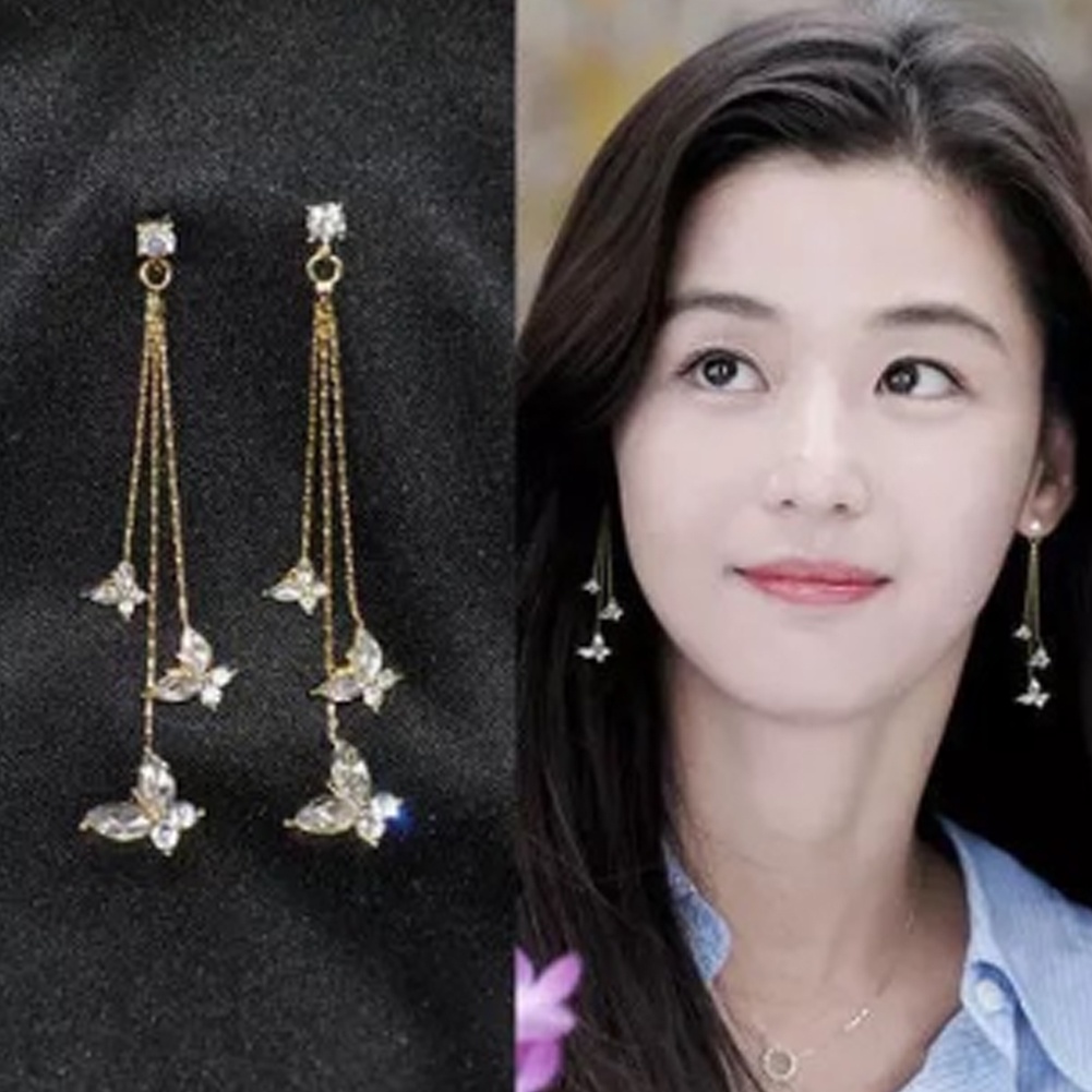 Anting Gantung Panjang Model Kupu-Kupu Dengan Rumbai Untuk Wanita Butterfly