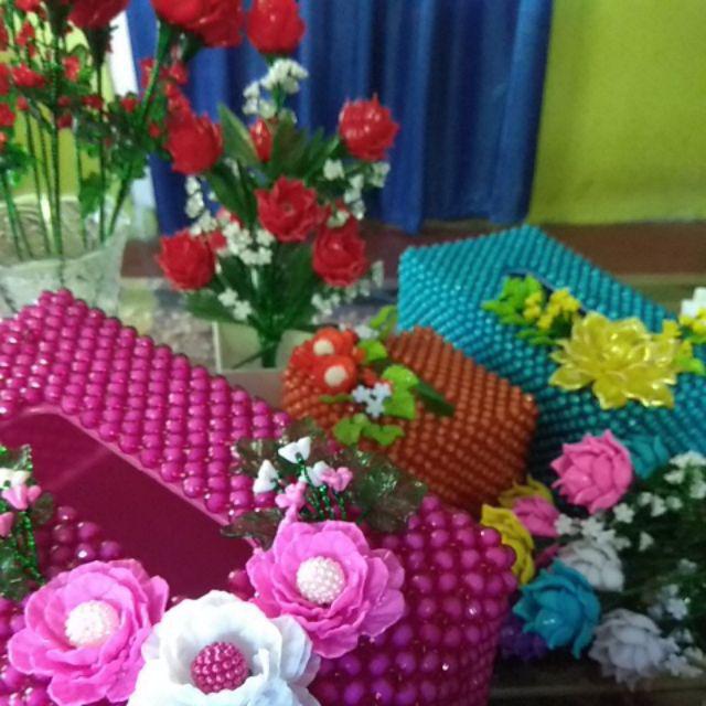 Kotak Tisu Hias Mote Manik