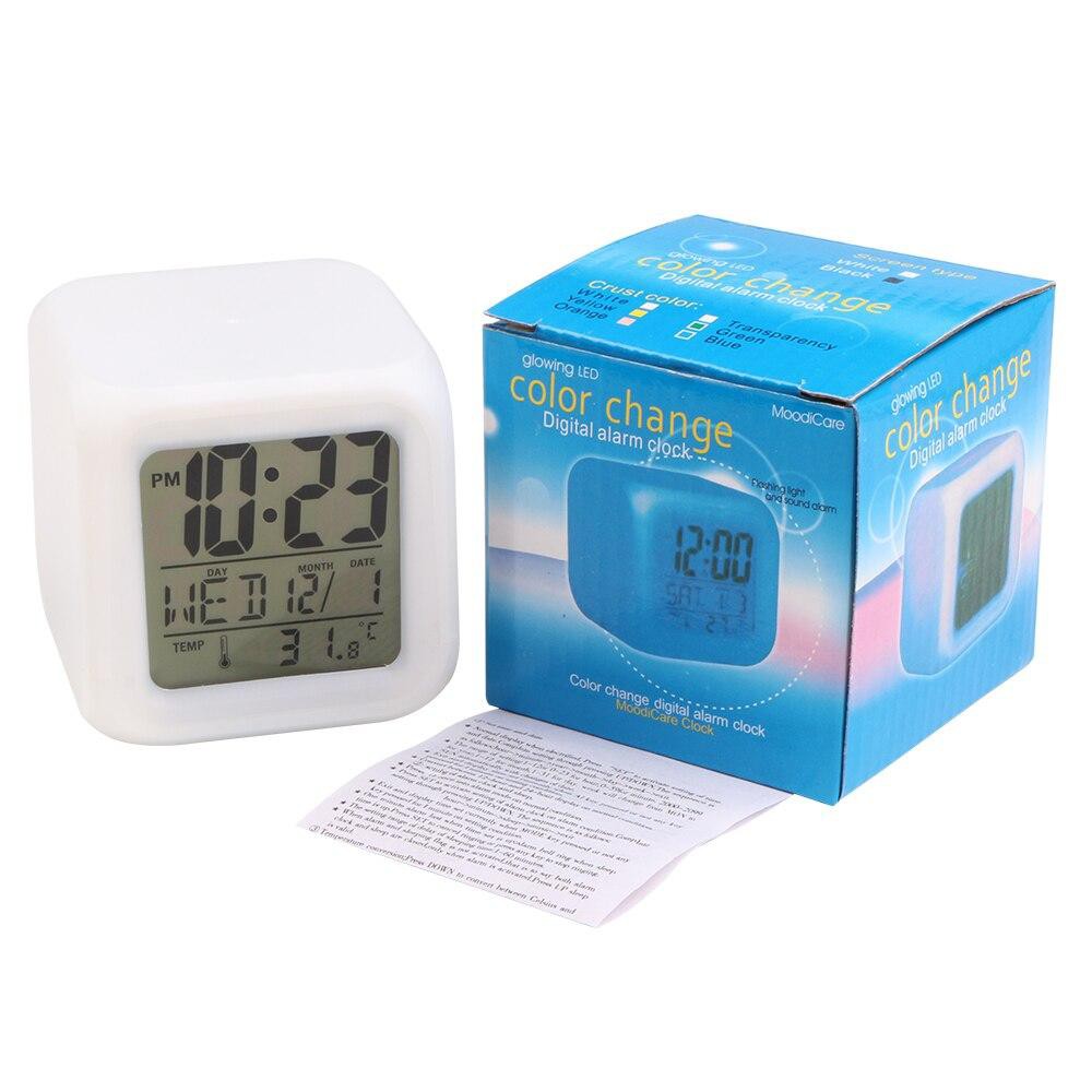 [Z037] Jam Alarm Kotak Digital LED Moody Kubus Warna / Jam Meja Kantor Kamar Rumah