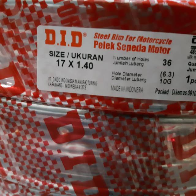 Velg Jari Merk DID Ukuran 120 X 17 atau 140 X 17 atau 160 X 17 Asli DID