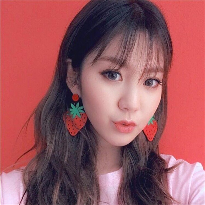 Anting Desain Buah Semangka Lemon Strawberry Peach Gaya Korea Untuk Musim Panas