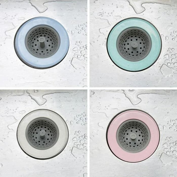 OS Wastafel Kitchen Sink Colander Silicone Drain Hair Catcher saringan