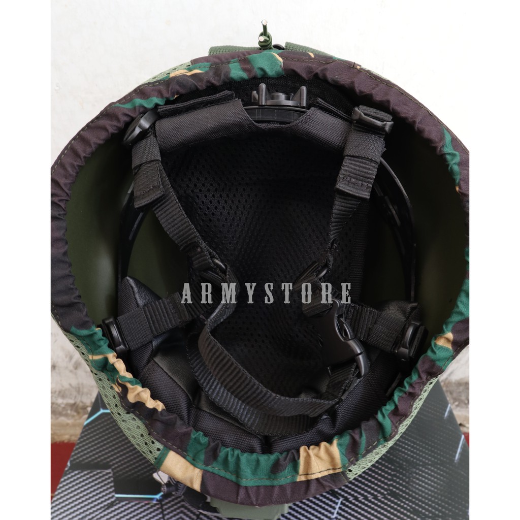 helm tactical mich 2000 full cover hijau loreng