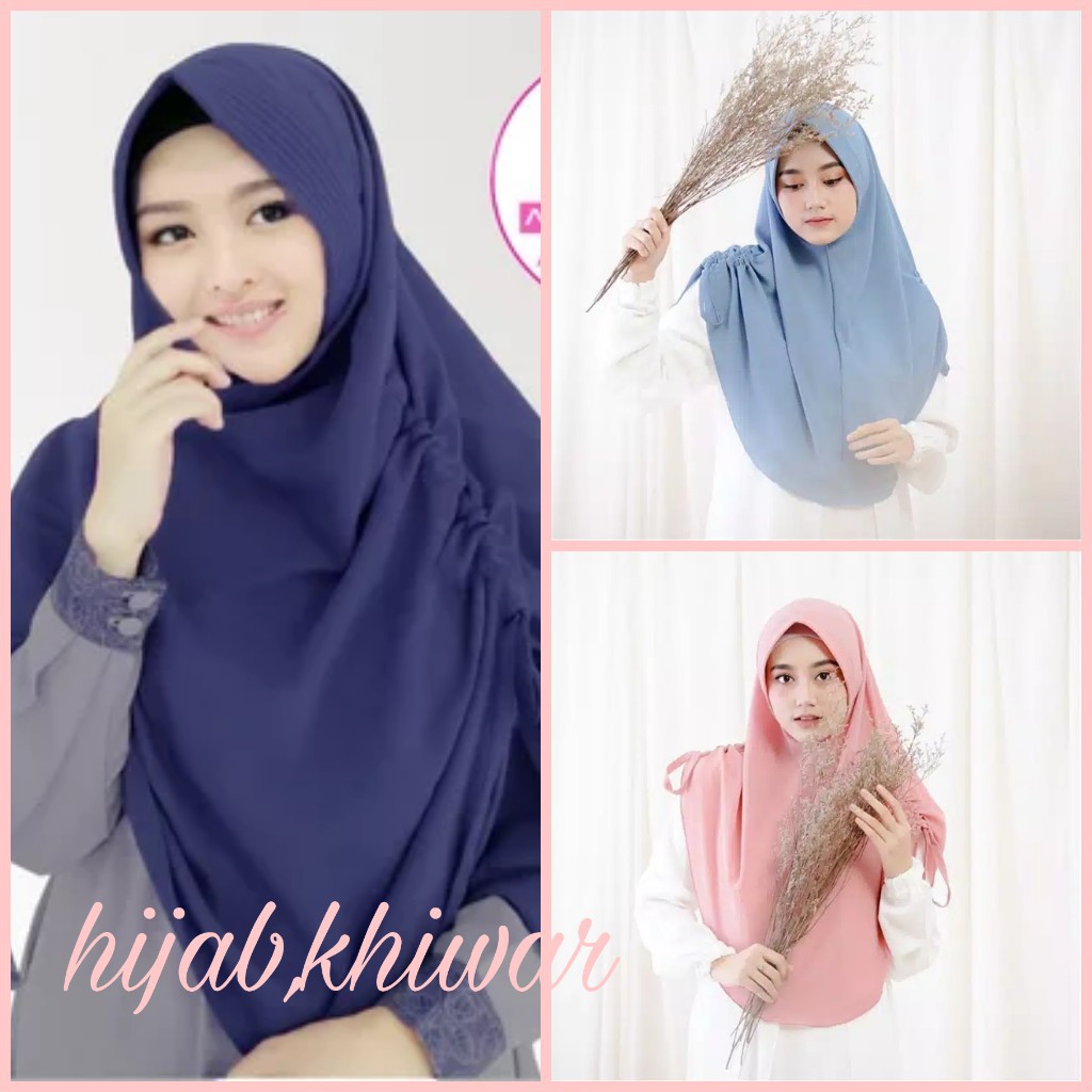 hijab Khimar Talita Kerut Hijab Kanan Kiri Jilbab Wolfis Instant