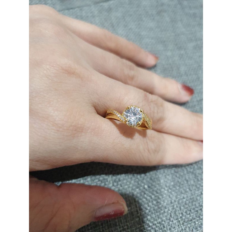 Cincin Titanium asli Gold  Free Size Udjust Anti Karat Anti Alergi ring Stainless steel ori 919