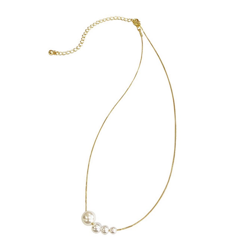 Kalung Choker Rantai Klavikula Hias Liontin Mutiara Untuk Wanita