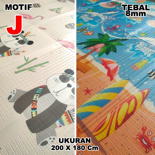 MBS2 | Matras Bayi 180x200 cm Playmat Bayi Karpet Lipat Anak/Bayi Tikar Lipat Foam Matras Anak RUZAIN MALL-MOTIF J + TAS 8 mm