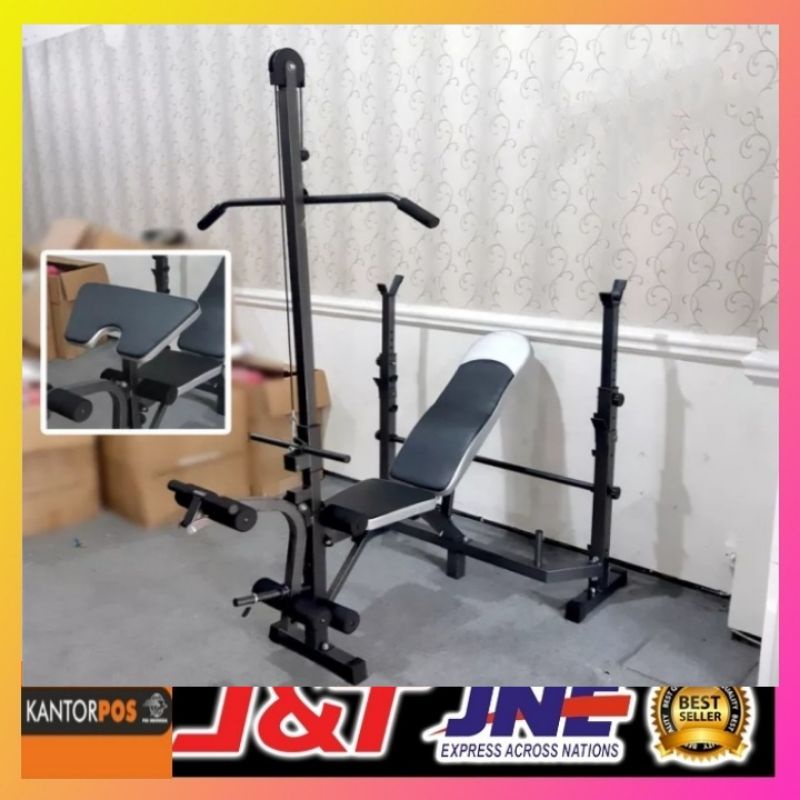 bench press+latpuldown(original)bench press-alat angkat beban-alat olahraga-home gym-fitnes-alat fit