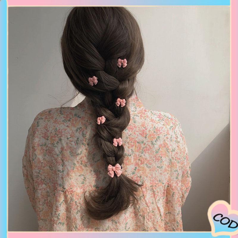 COD❤️ 5 PCS Manis Pink Jepit Rambut Gadis Busur Peach Camellia Sisi Klip Aksesoris Rambut-A.one