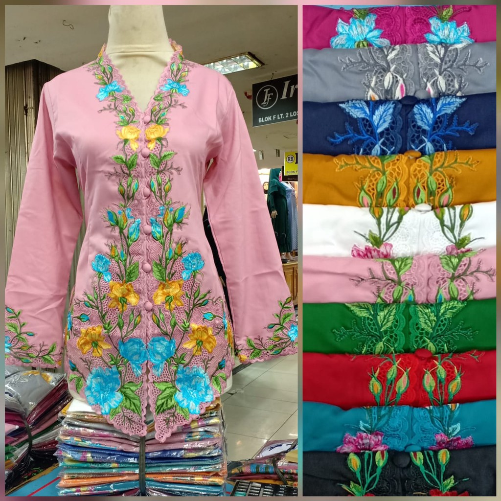 Kebaya bordir kembang katun ima