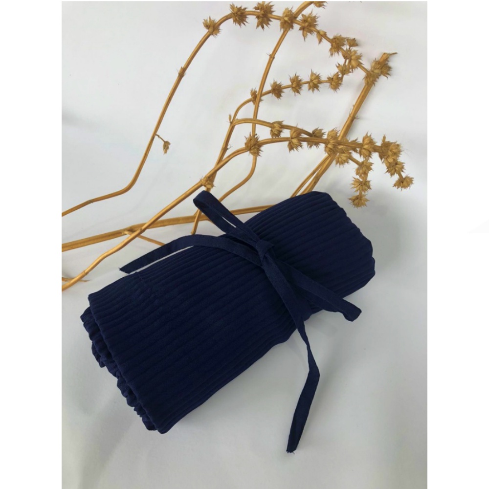 Bergo Maryam Plisket Full Premium PD 75 CM PB 80 CM TERMURAH-Navy