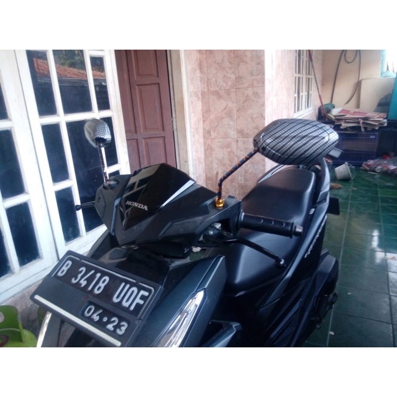 Promo spion carbon beat tangkai blueXxxx universal semua motor HONDA murah boskuh