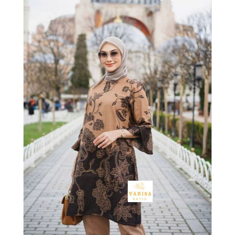 Tunik Batik Kantor Atasan Wanita Tunik Modern M L XL XXL Dress Batik Cantik | Batik Modern Jumbo BKIL