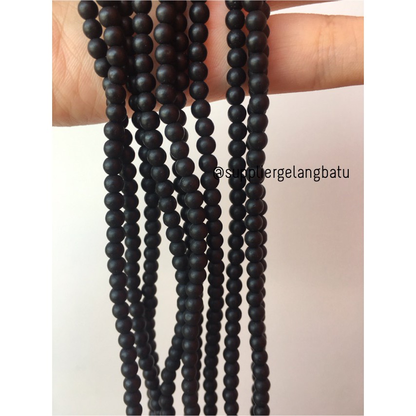 natural 4mm blackstone onyx doff ready stock batu terapi kesehatan hajar obsidian bacan akik alam