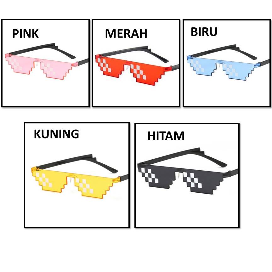 Kacamata Hitam Thug Life Mosaic Pria Wanita Fashion Style Design Keren — 10