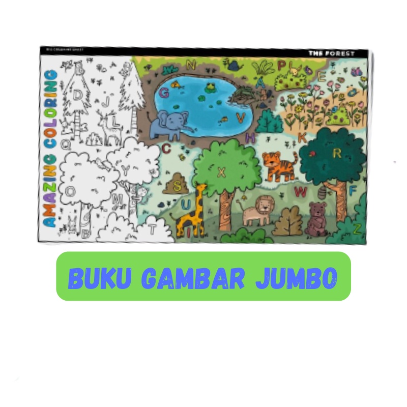 

BUKU GAMBAR JUMBO / LEMBAR MEWARNAI JUMBO / AMAZING COLORING SHEET JUMBO