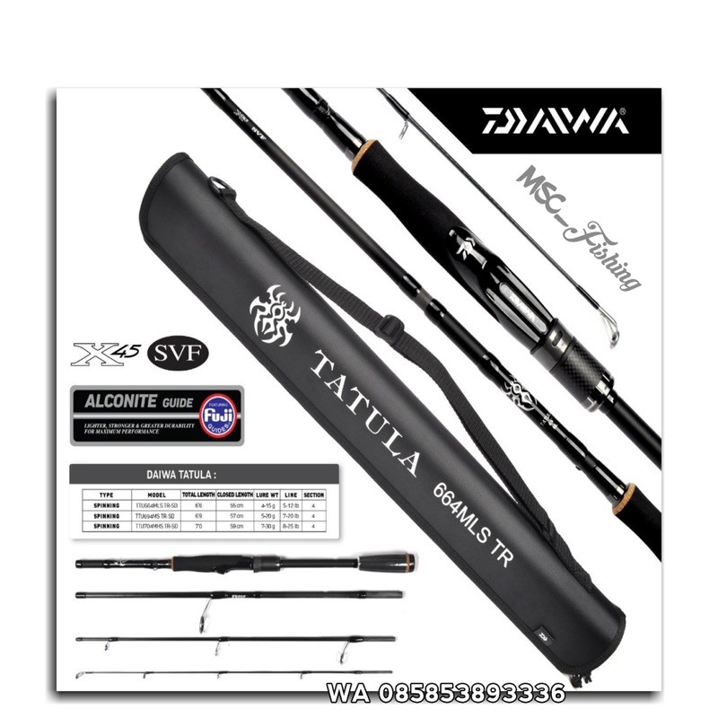Joran Travelrod Daiwa Tatula 664 MLS, 694 MS, 704 MHS TR-SD Joran Sambung 4