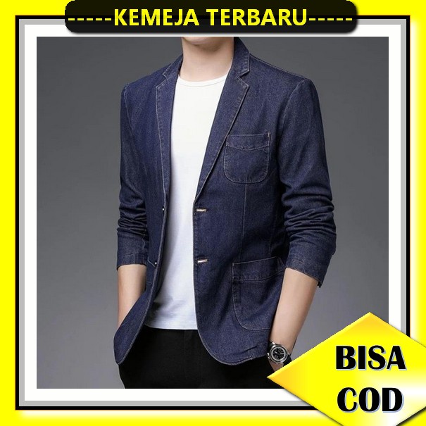 Baju Hem Pria Lengan Panjang Kemeja Pria 2022 Keren Terbaru Casual Hem [Blazer Sean Ot] Blazer Pria 