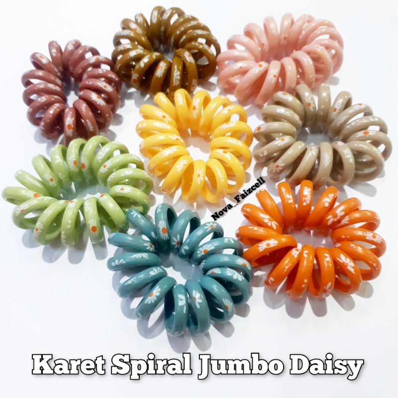 Karet Rambut Spiral Jumbo Bunga Daisy Korea Style