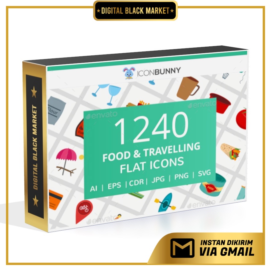 1240 Food Travelling Flat Icons - Vector Designs