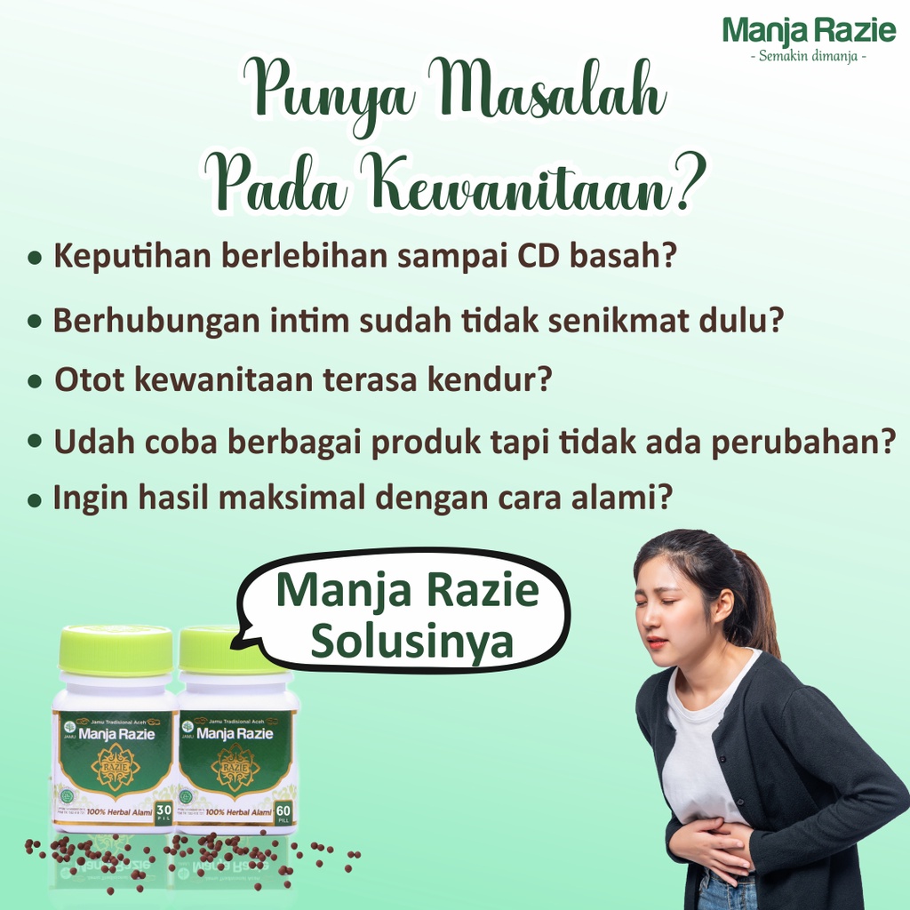 Manja Razie - Obat Herbal Manjakani Keputihan Tuntas/ Bau Tak Sedap Hilang/ Jamu Rapet Keset/ Haid L