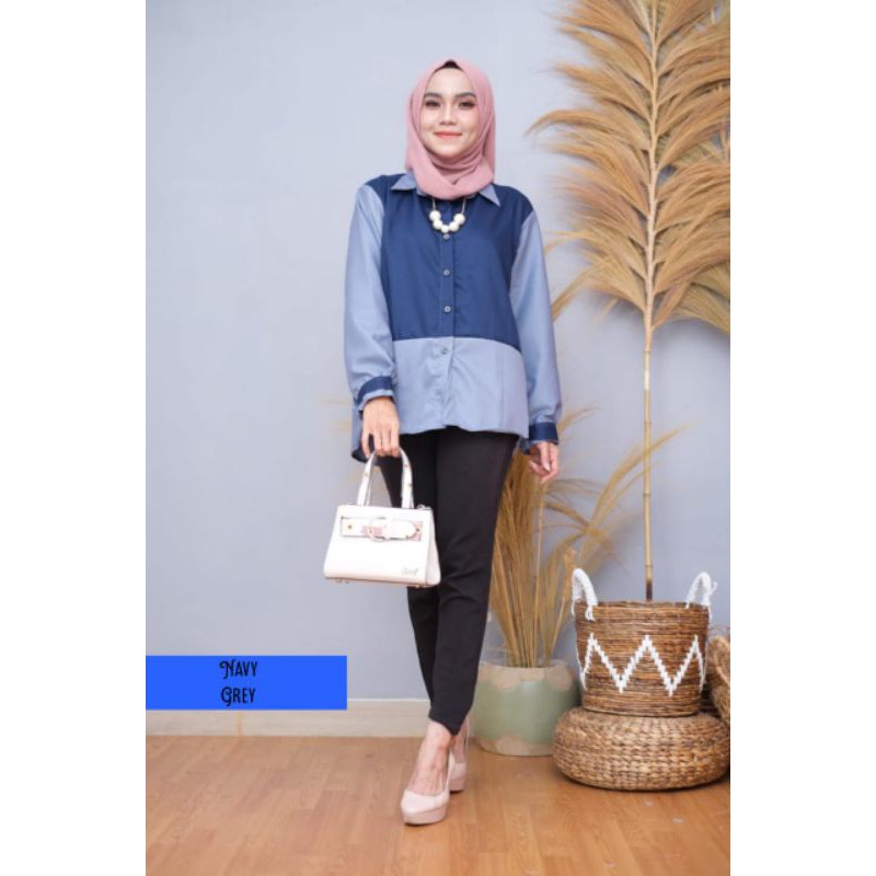 PROMO BLOUSE 2TONE TOYOBO JUMBO XL-XXL