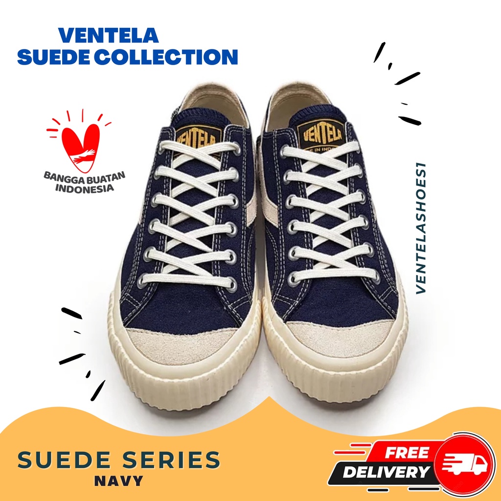VENTELA PUBLIC SUEDE NAVY VANTELLA VANTELA VENTELLA SUEDE BLACK NATURAL ORI ORIGINAL MURAH